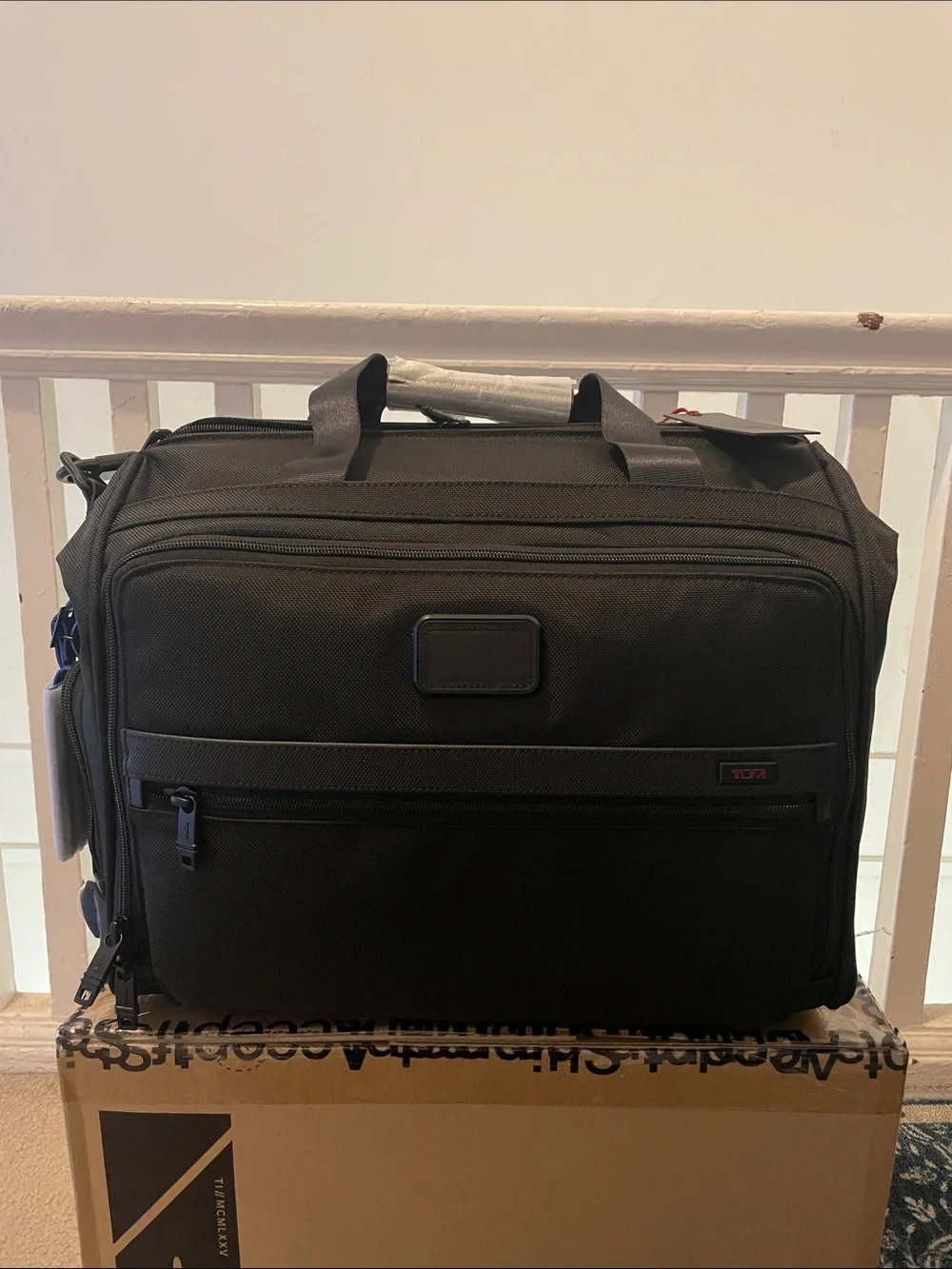 Tumi Black Duffel Bag with Top Handles